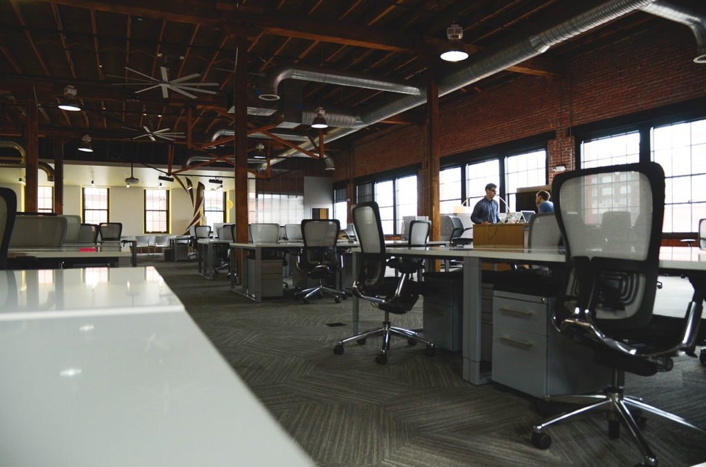 Inhouse or in-house or in house: an image of a company workspace.