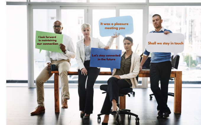 what to say instead of let's keep in touch to a collegue